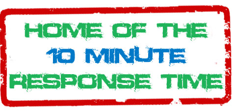 Home of the 10 minute response time logo
